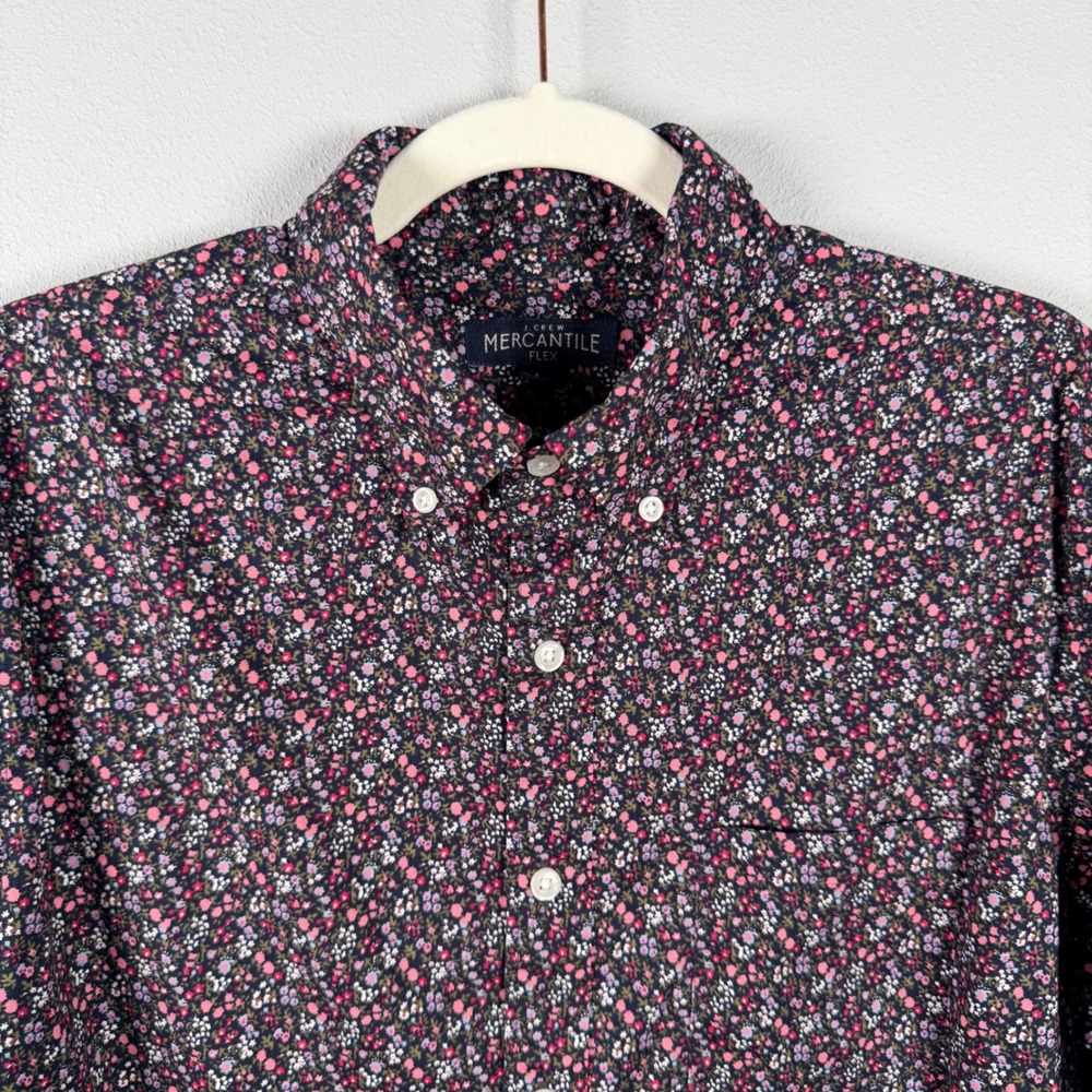 J.Crew Mercantile Flex Mens Large Floral Button Down Shirt Long Sleeve K1635